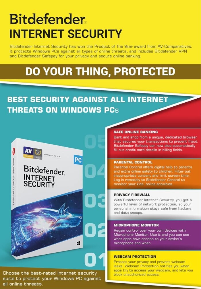 1 User, 1 Year, Bitdefender Internet Security - Image 2