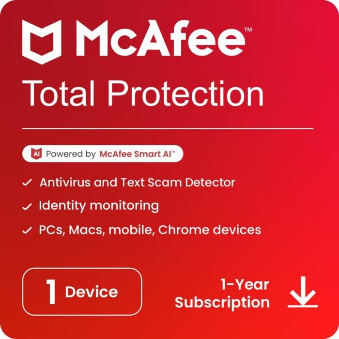 1 User, 1 Year, McAfee Total Protection - Image 2