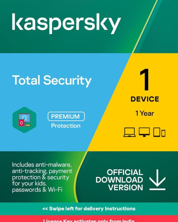 Kaspersky Total Security - 1 User, 1 Year, Email Delivery