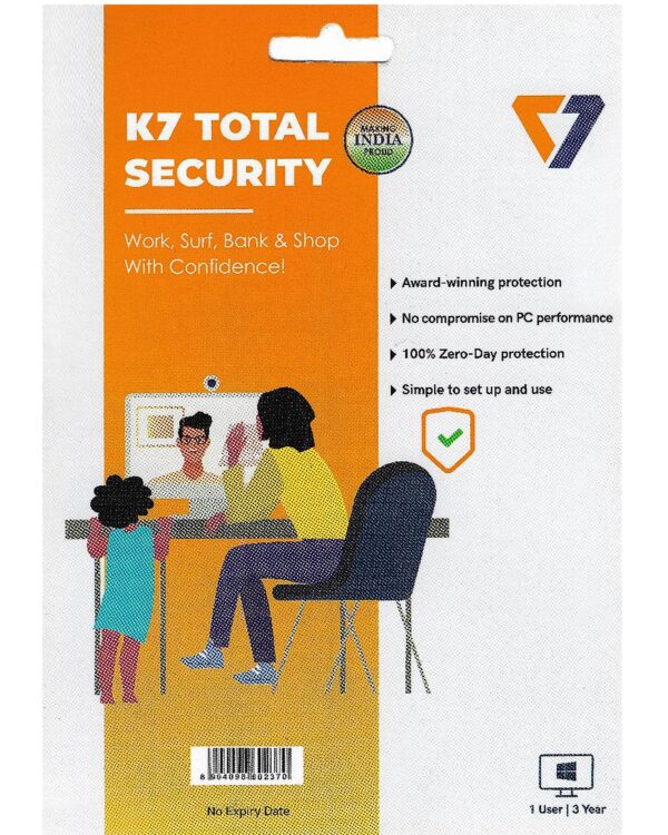 K7 Total Security - 1 User, 3 Years, Email Delivery