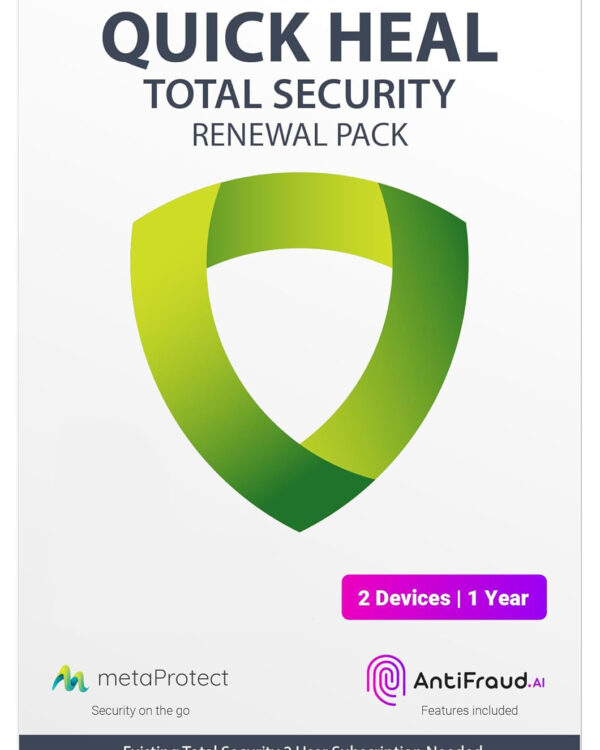 Quick Heal Total Security – Renewal, 2 Users, 1 Year, Email Delivery